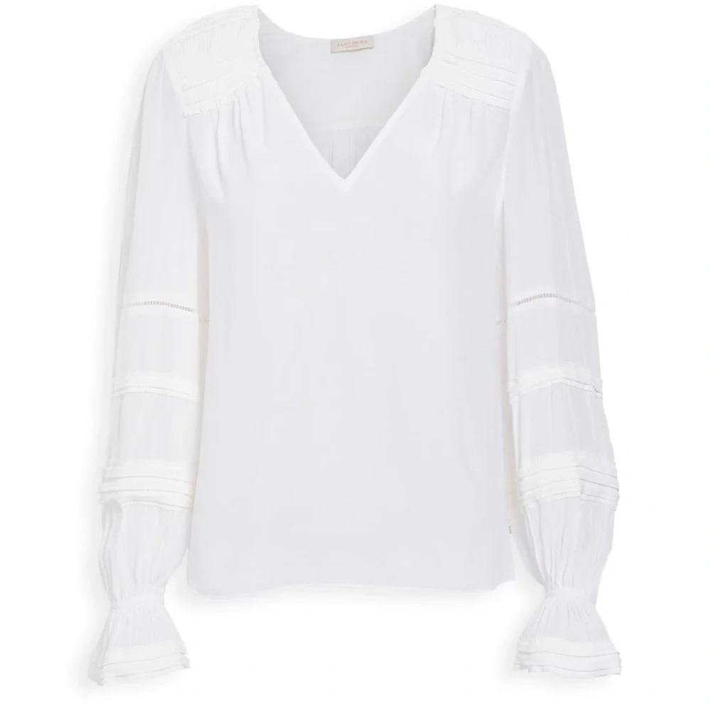 RAMY BROOK Finn Pintuck And Lace Inset Blouse In Ivory - Picture 3 of 5